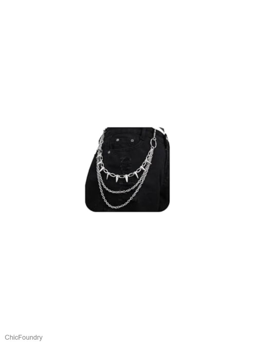 Punk Rivet Pants Chain Jean Hip Chain for Men Women